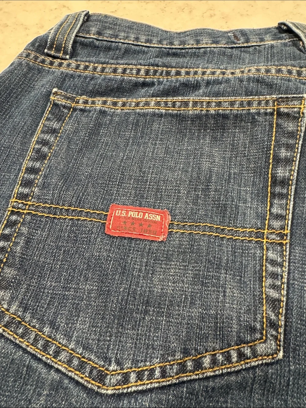U.S. Polo Assn. Men’s 34 100% Cotton Blue Denim Jean Shorts Jorts Casual Trendy